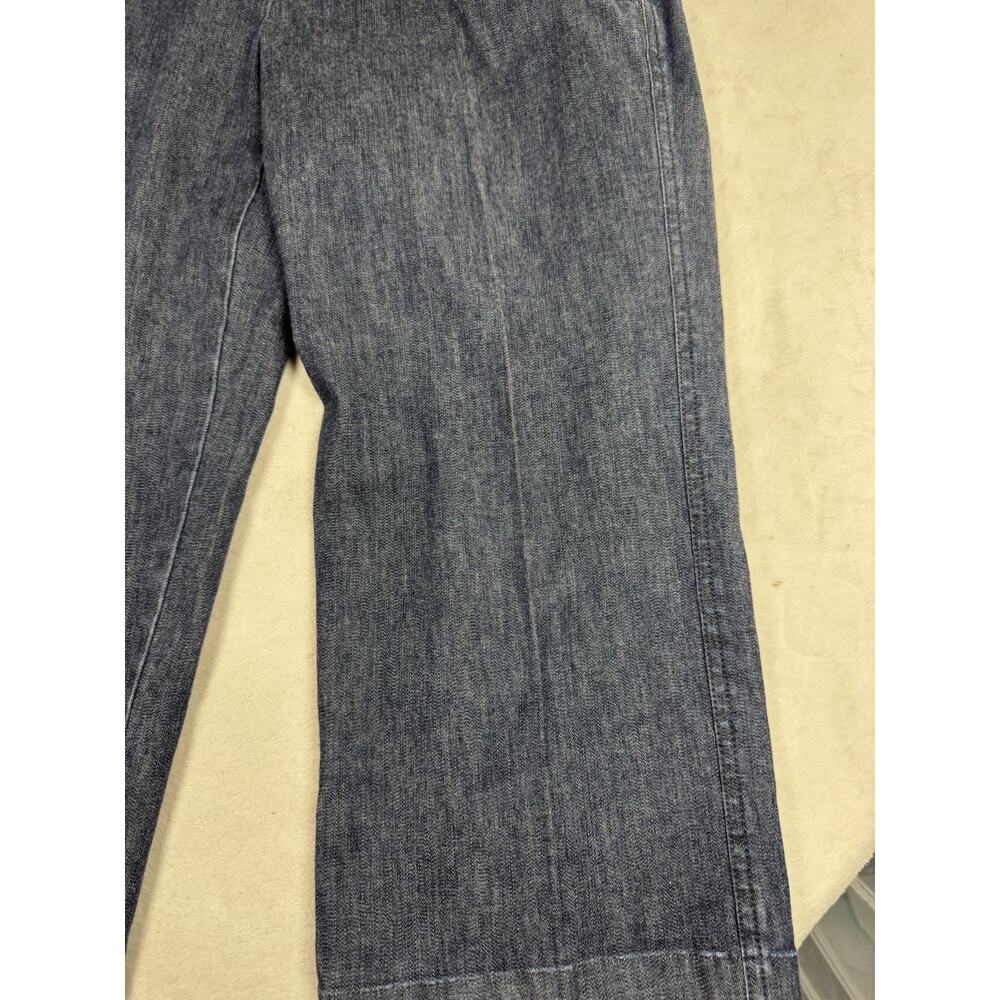 Ann Taylor Women’s Dark Wash Sailor Wide Leg Cuffed Trouser Jeans Size 6 - Picture 6 of 11